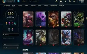 Conta ouro 4 com 150 Champs e 290 Skins + 10 Prestigios