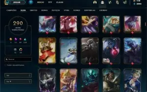 Conta ouro 4 com 150 Champs e 290 Skins + 10 Prestigios