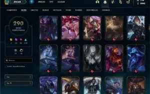 Conta ouro 4 com 150 Champs e 290 Skins + 10 Prestigios