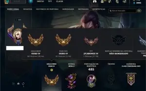 Conta ouro 4 com 150 Champs e 290 Skins + 10 Prestigios