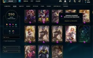 Conta ouro 4 com 150 Champs e 290 Skins + 10 Prestigios