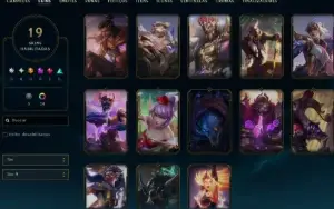 Esmeralda, 19 Skins, 47K EA, honra 4, Lvl 104, 128 campeões