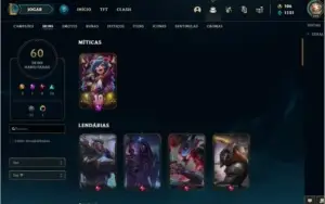 Conta lol nivel 246 60 skins