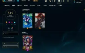Esmeralda 2 com TODOS os champs e 349 Skins ( Nivel 587 )