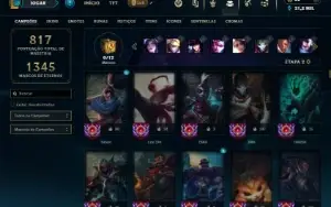 Esmeralda 2 com TODOS os champs e 349 Skins ( Nivel 587 )