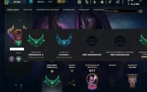 Esmeralda 2 com TODOS os champs e 349 Skins ( Nivel 587 )