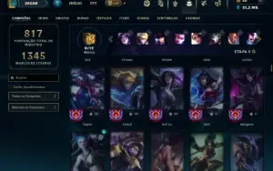 Esmeralda 2 com TODOS os champs e 349 Skins ( Nivel 587 )