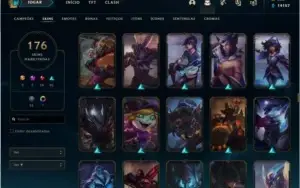 Conta platina 4 com todos campeões e 176 skins
