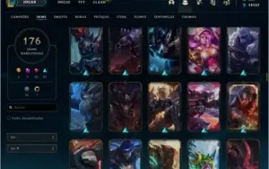 Conta platina 4 com todos campeões e 176 skins