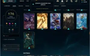 Conta platina 4 com todos campeões e 176 skins