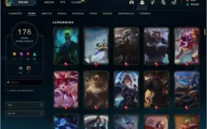 Conta platina 4 com todos campeões e 176 skins