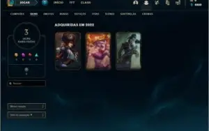 Conta Ouro 3 com 3 Skins e 22 Champs ( Sem email confirmado