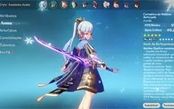 Genshin Impact conta com Ayaka + Cortadora da Neblina AR48