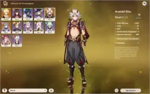 Genshin Impact conta Arataki Itto+keqing AR10