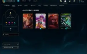CONTA LOL PLATINA 4 DIVERSAS SKINS
