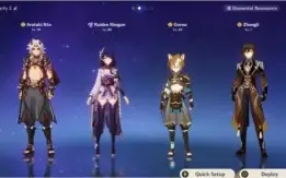 Genshin Impact AR48 Raiden, Itto, Zhongli, Diluc e Aloy!