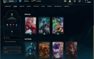 Conta ouro 4 com 8 Skins e 22 Champs