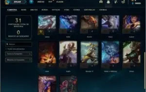Conta ouro 4 com 8 Skins e 22 Champs