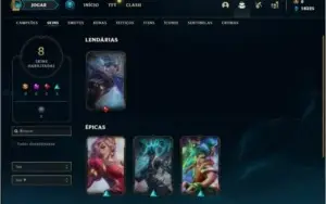 Conta ouro 4 com 8 Skins e 22 Champs