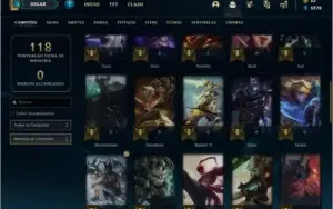 Conta DIAMANTE 1 com 593 RP, 46 champs e 23 skins