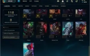 Conta DIAMANTE 1 com 593 RP, 46 champs e 23 skins