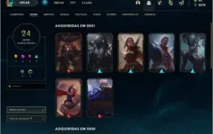 Conta DIAMANTE 1 com 593 RP, 46 champs e 23 skins
