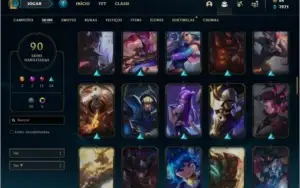 Conta platina 2 com TODOS os champs e 90 skins MAIN TOP / JG