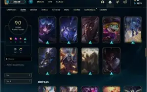 Conta platina 2 com TODOS os champs e 90 skins MAIN TOP / JG
