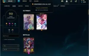 Conta platina 2 com TODOS os champs e 90 skins MAIN TOP / JG