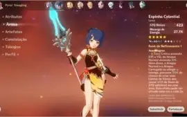 Conta genshin AR34 Keqing C/battle pass/benção 65 dias