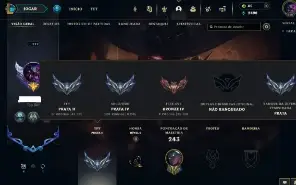 Unranked com 120 Champs e 66 Skins + 1 Prestigio da Senna