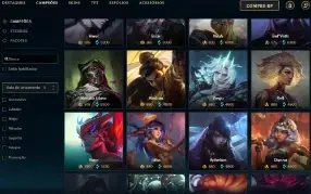 Unranked com 120 Champs e 66 Skins + 1 Prestigio da Senna
