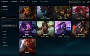 Unranked com 120 Champs e 66 Skins + 1 Prestigio da Senna