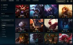 Unranked com 120 Champs e 66 Skins + 1 Prestigio da Senna