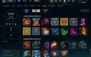 Conta Lol, 254 Skins, Lvl 442, Todos Campeões Liberados