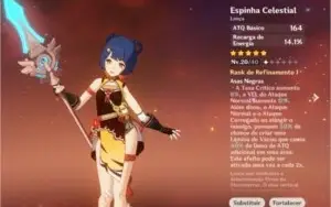 Genshin - Espinha Celestial + Codex de Favonius AR 5 -10