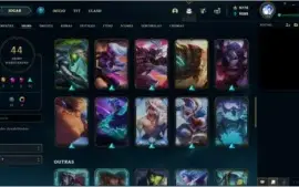 CONTA LOL OURO3 • 62 CHAMP + 44 SKIN 9770 RP