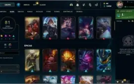 CONTA GOLD - 81 SKINS - 125 CAMPEÕES