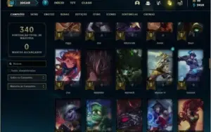 Conta unranked com 17 skins e 118 champs
