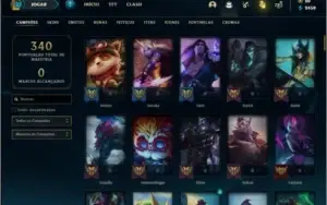 Conta unranked com 17 skins e 118 champs