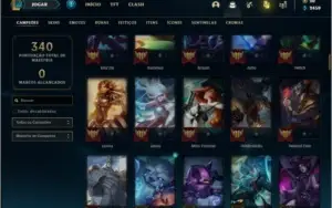 Conta unranked com 17 skins e 118 champs