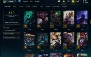 Conta unranked com 17 skins e 118 champs