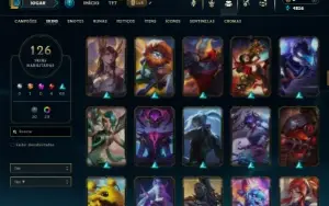 Prata 3 com TODOS os champs e 126 Skins ( Nivel 596 )