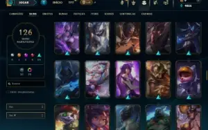 Prata 3 com TODOS os champs e 126 Skins ( Nivel 596 )
