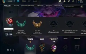 Conta Platina 4 com 33 Champs e 10 Skins