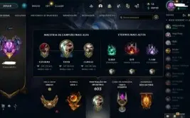 Conta LV 650, Ouro 4, 592 skins, todos os campeões