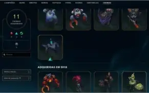 141 Skins, todos campeões e 15k de EA.