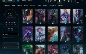 Esmeralda 1 com TODOS os champs e 290 Skins + 5 Vitoriosas