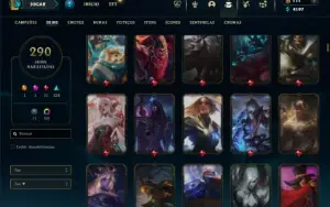 Esmeralda 1 com TODOS os champs e 290 Skins + 5 Vitoriosas