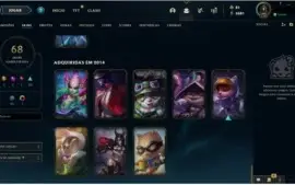 Conta LoL top 94 champs e 68 skins ouro 1